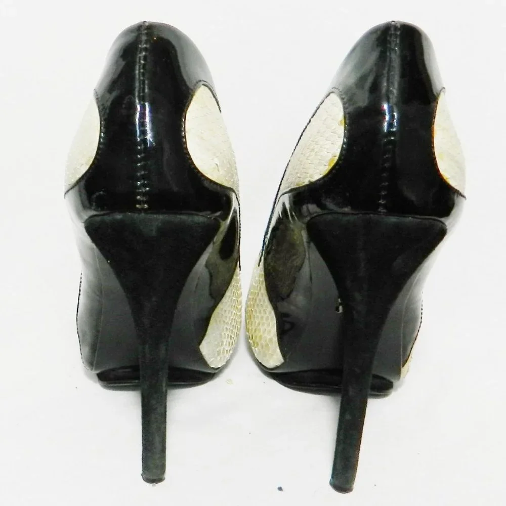 Rock & Republic Patent & Moc Retile Heels 38.5